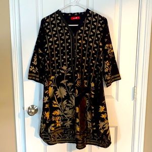 Designer Pakistani Kurti in black and gold